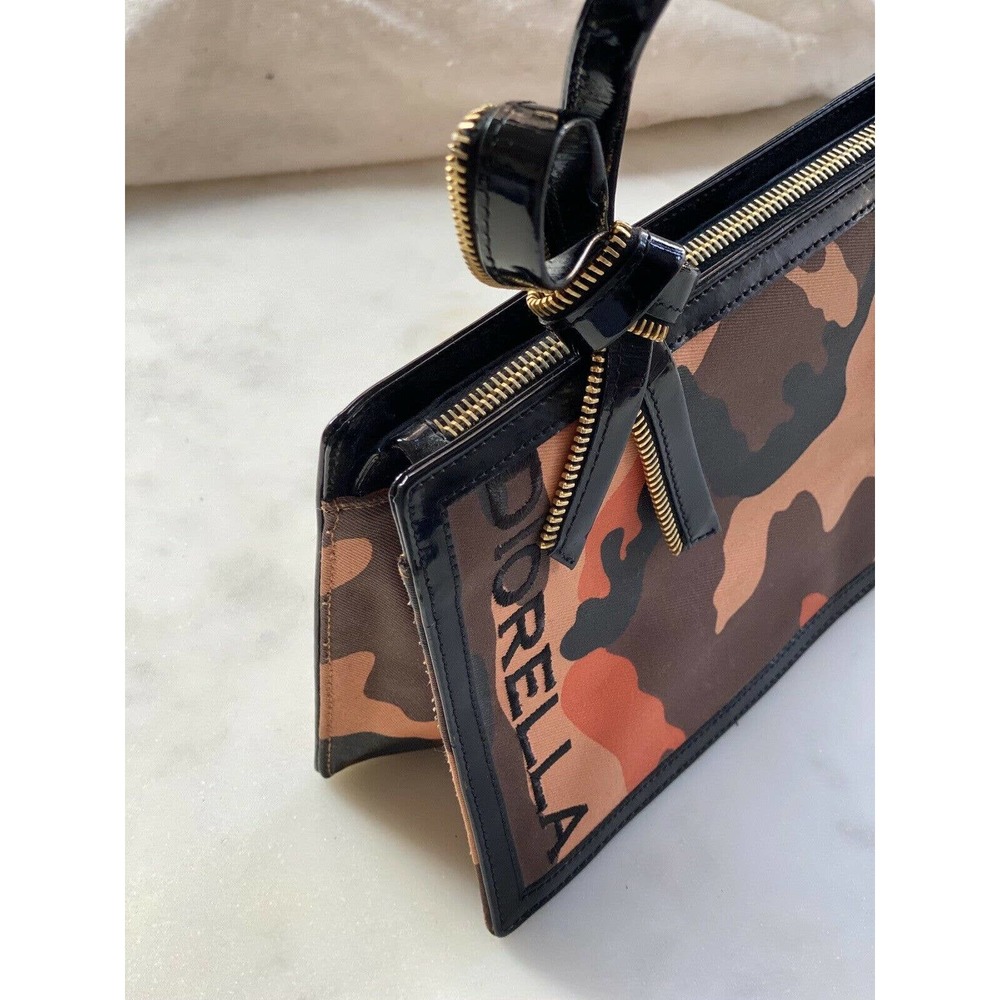 Authentic Vintage Christian Dior Camouflage Canvas Diorella Baguette Hangbag - Picture 3 of 12